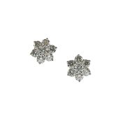 A pair of diamond cluster earrings