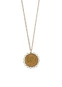 A Victoria 1898 full Sovereign on 9ct chain