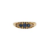 A Victorian sapphire and diamond ring