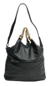A Chanel 'Rodeo Drive Hobo' black lambskin shoulder bag