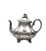 A Victorian silver teapot