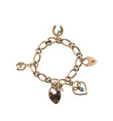 A 9ct Victorian charm bracelet