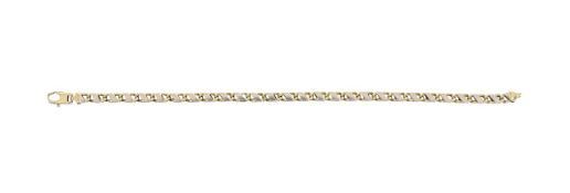 A fancy link two tone bracelet