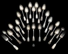 A group of George III and Victorian silver flatware
