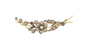 An Edwardian seed pearl brooch