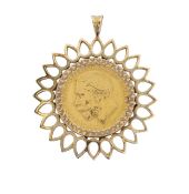A George V 1913 full sovereign pendant