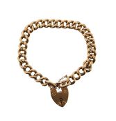 A 15ct gold hollow curb link bracelet