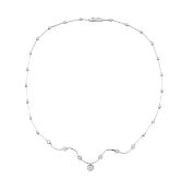 A diamond set collarette style necklace