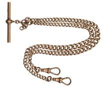 A Victorian 9ct gold Albert chain