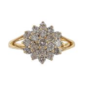 A 18ct diamond cluster ring