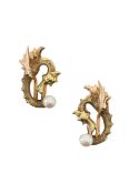 A pair of of Welsh dragon clip ear rings
