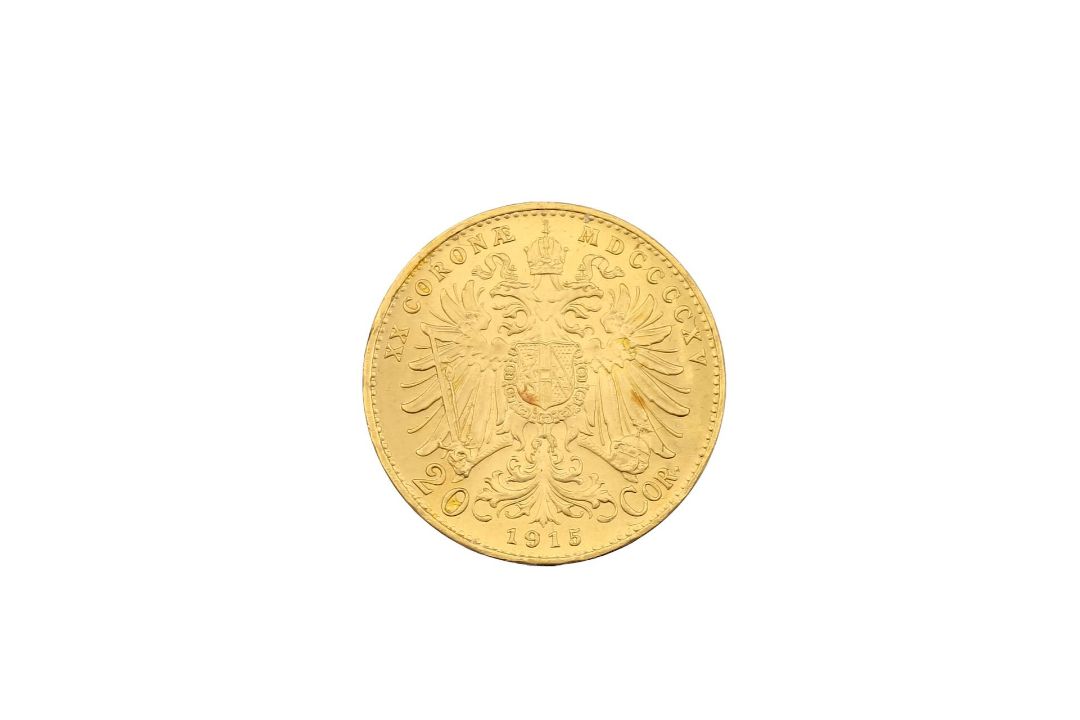 A Franz Joseph I Austria 1915 20 Corona gold coin - Image 1 of 2