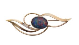 An opal brooch