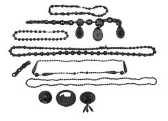 A collection of Victorian jet and other jewellery
