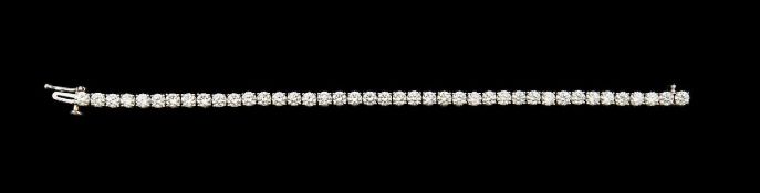 A diamond set line tennis bracelet