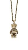 A gold and gem-set 'teddy bear' pendant on chain