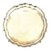 An Elizabeth II silver gilt salver
