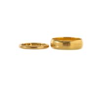 Two 22ct gold wedding bands