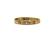 A late Victorian yellow gold mesh bracelet