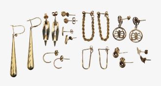 A collection of earrings