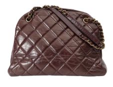 A 'Mademoiselle' oxblood calfskin bowling bag