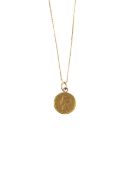 A 22ct Dollar coin 1850's with associated chain