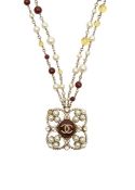 A Chanel two-strand necklace