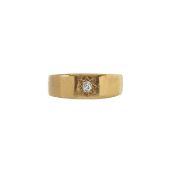 A diamond gypsy set ring, and a diamond set band ring