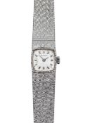 A Longines 9ct white gold manual wind wristwatch