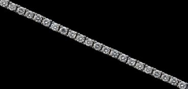 A diamond set tennis line bracelet