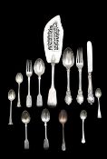 A collection of Victorian silver flatware