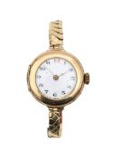 A 9ct gold ladies manual wind wristwatch