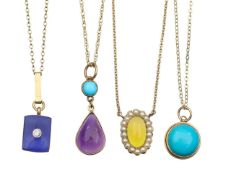A collection of gem set necklaces