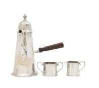 A George V silver three piece coffee service