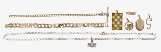 A collection of 9ct gold jewellery