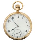 A 9ct gold keyless open faced pocket watch