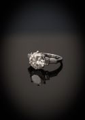A Garrard diamond and platinum ring
