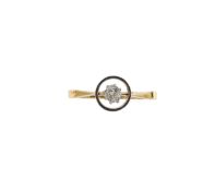 An old cut diamond ring with platinum halo