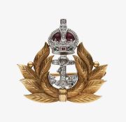 A Cartier gold, diamond and enamel Naval 'Sweetheart' brooch