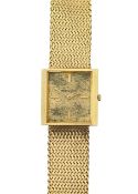 A Jaeger Le Coultre 18ct gold gentleman's bracelet wristwatch