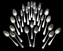 A collection of Norwegian silver flatware