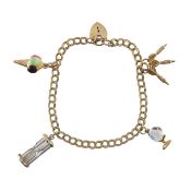 A 9ct gold charm bracelet