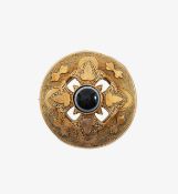 A Victorian Scottish black banded agate brooch