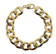 A 9ct gold Italian made heavy gents curb chain bracelet