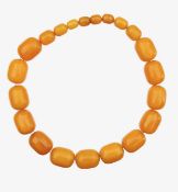 A butterscotch amber beaded necklace