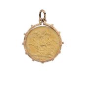 A George V 1913 full gold sovereign pendant