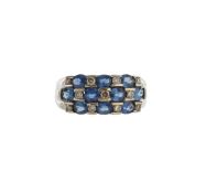 A sapphire and diamond dress ring
