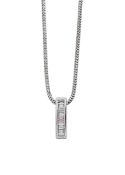 A diamond baguette cut pendant and snake chain