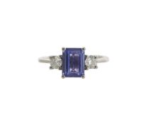 A tanzanite and diamond ring