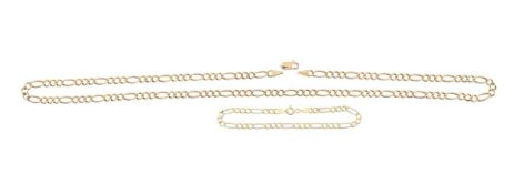 A 9ct fancy link necklace with bracelet